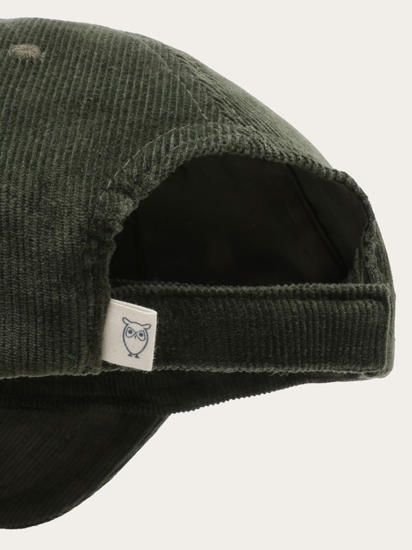KnowledgeCotton Apparel - UNI Organic Cotton Corduroy Cap GOTS Caps 1090 Forrest Night