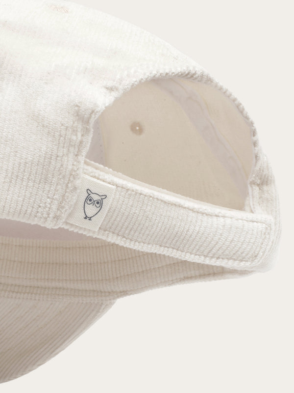 KnowledgeCotton Apparel - UNI Organic Cotton Corduroy Cap GOTS Caps 1387 Egret