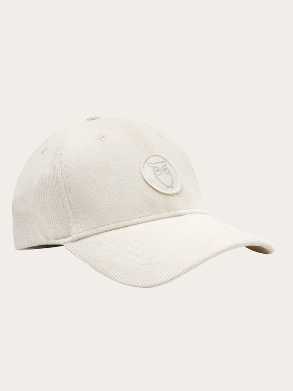 KnowledgeCotton Apparel - UNI Organic Cotton Corduroy Cap GOTS Caps 1387 Egret