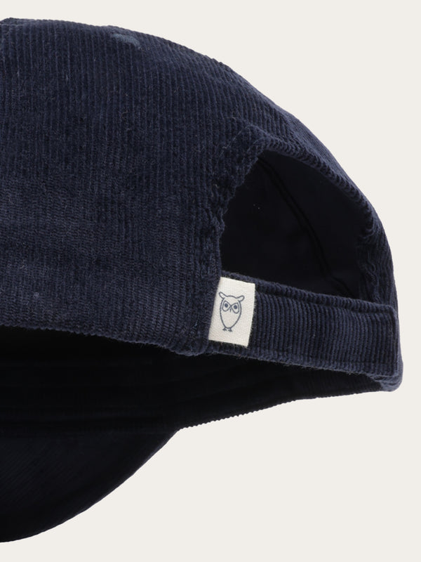 KnowledgeCotton Apparel - UNI Organic Cotton Corduroy Cap GOTS Caps 1412 Night Sky