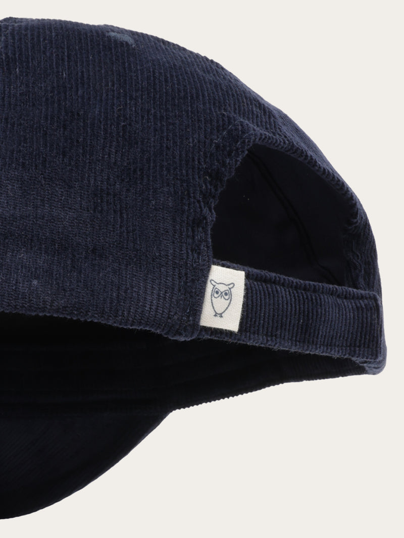 KnowledgeCotton Apparel - UNI Organic Cotton Corduroy Cap GOTS Caps 1412 Night Sky