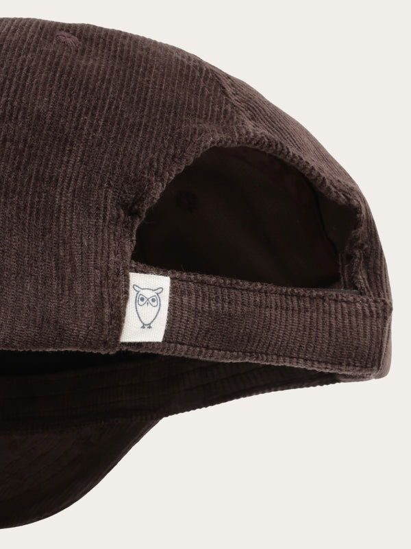 KnowledgeCotton Apparel - UNI Organic Cotton Corduroy Cap GOTS Caps 1487 Chocolate Torte