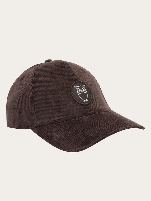 KnowledgeCotton Apparel - UNI Organic Cotton Corduroy Cap GOTS Caps 1487 Chocolate Torte