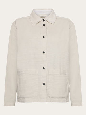 KnowledgeCotton Apparel - WMN Organic Cotton Corduroy Overshirt GOTS Overshirts 1387 Egret