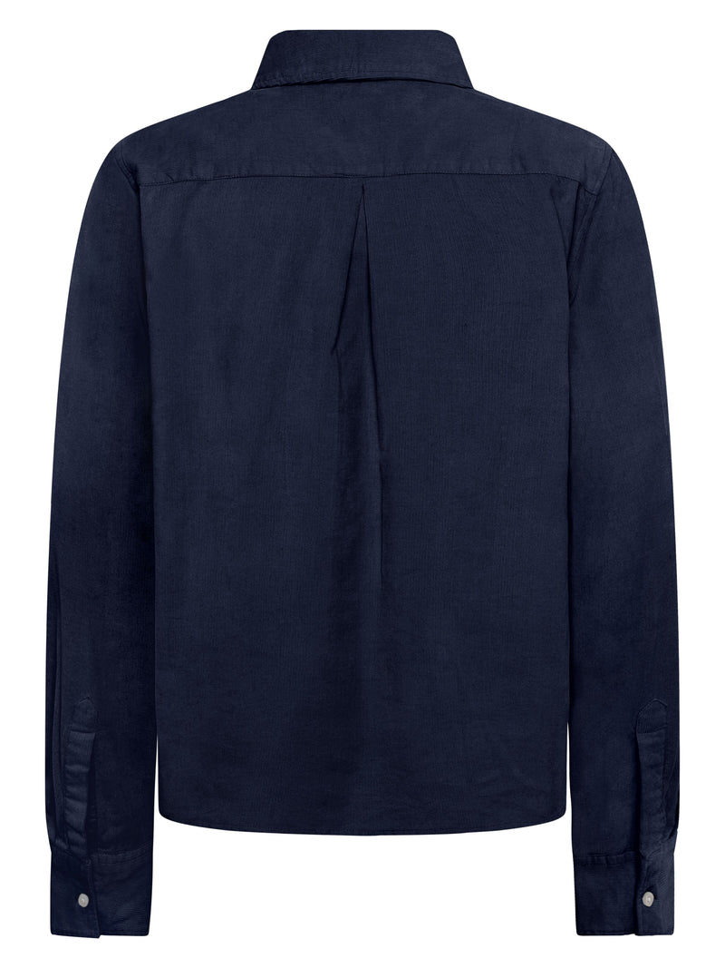 KnowledgeCotton Apparel - WMN Organic Cotton Corduroy Shirt GOTS Shirts 1001 Total Eclipse