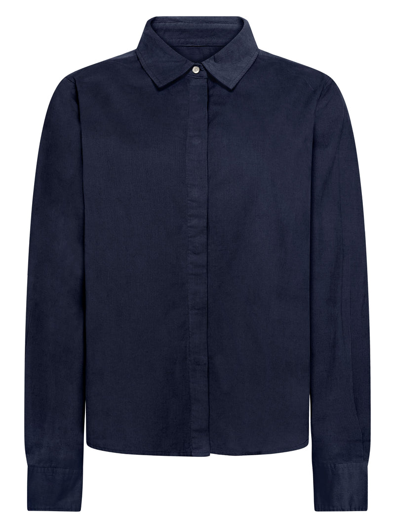 KnowledgeCotton Apparel - WMN Organic Cotton Corduroy Shirt GOTS Shirts 1001 Total Eclipse