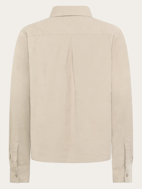 KnowledgeCotton Apparel - WMN Organic Cotton Corduroy Shirt GOTS Shirts 1228 Light feather gray