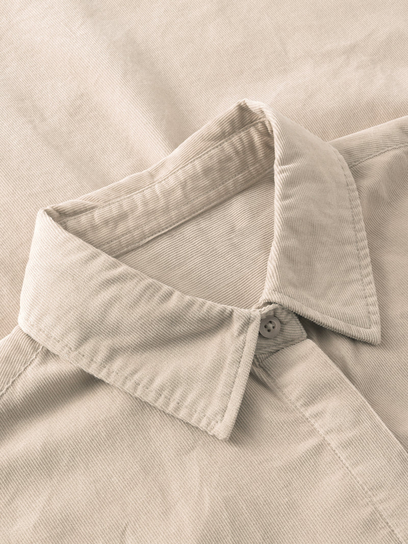 KnowledgeCotton Apparel - WMN Organic Cotton Corduroy Shirt GOTS Shirts 1228 Light feather gray