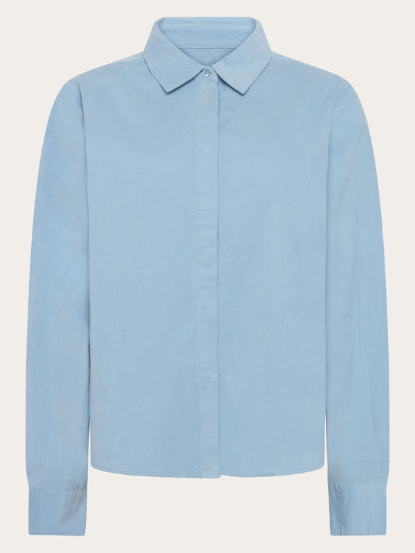 KnowledgeCotton Apparel - WMN Organic Cotton Corduroy Shirt GOTS Shirts 1463 Glacier Lake