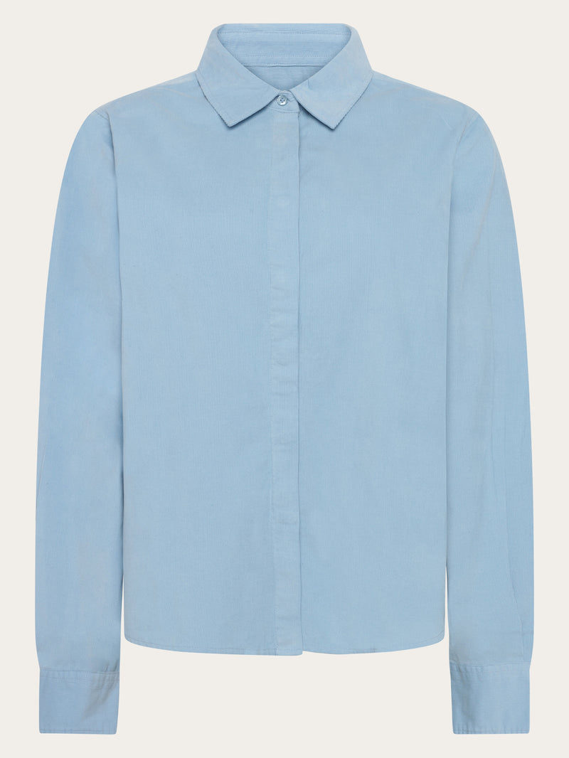 KnowledgeCotton Apparel - WMN Organic Cotton Corduroy Shirt GOTS Shirts 1463 Glacier Lake