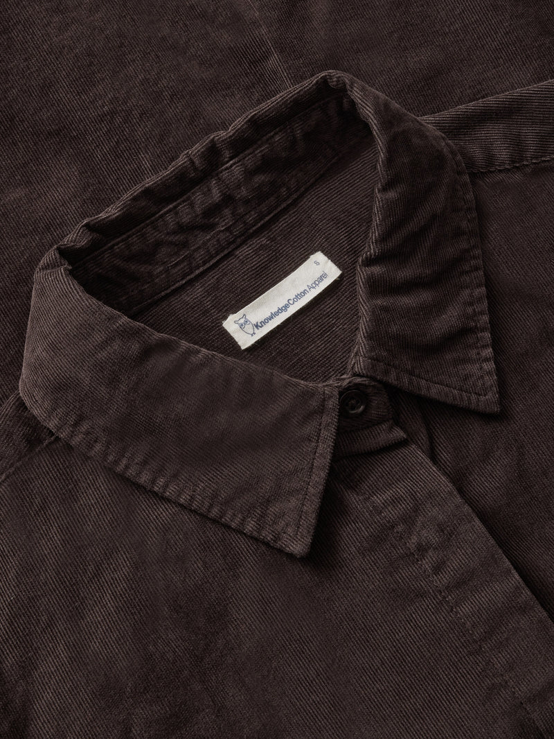 KnowledgeCotton Apparel - WMN Organic Cotton Corduroy Shirt GOTS Shirts 1487 Chocolate Torte
