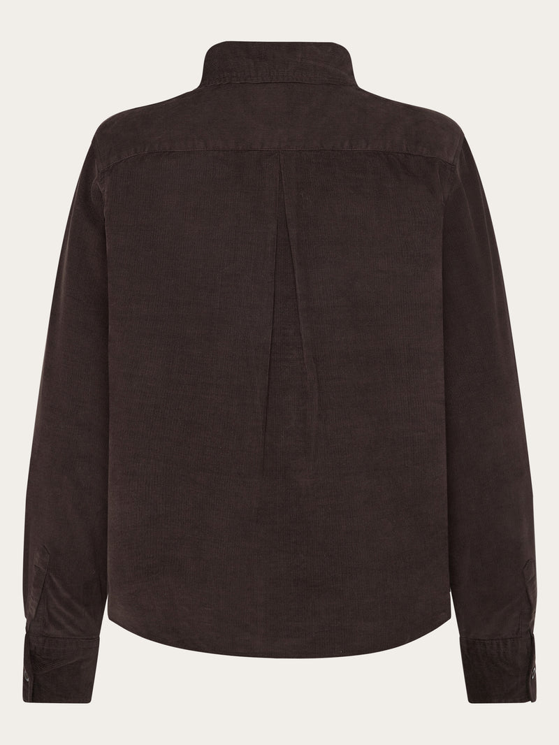 KnowledgeCotton Apparel - WMN Organic Cotton Corduroy Shirt GOTS Shirts 1487 Chocolate Torte