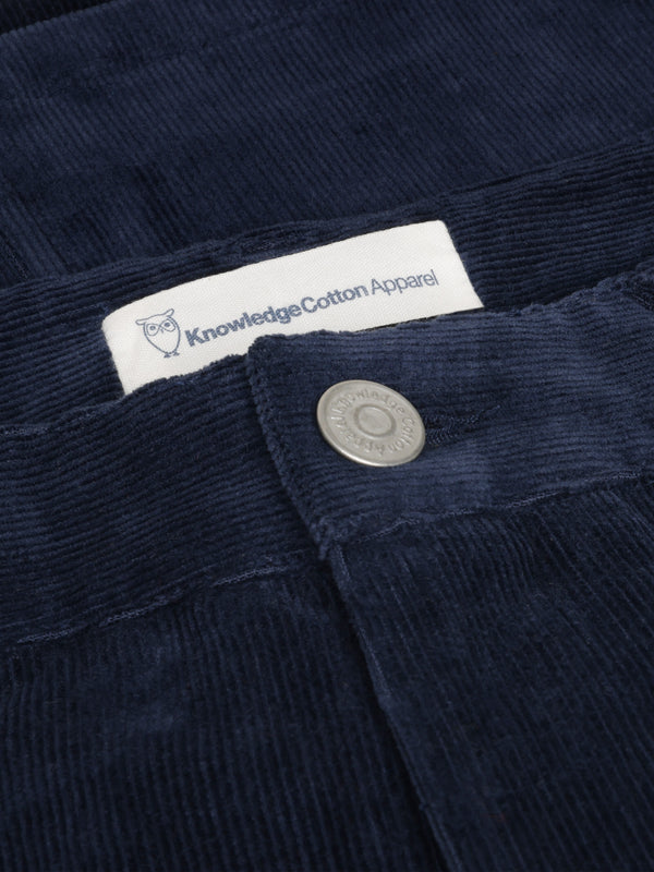 KnowledgeCotton Apparel - WMN Organic Cotton Corduroy skirt GOTS Skirts 1412 Night Sky