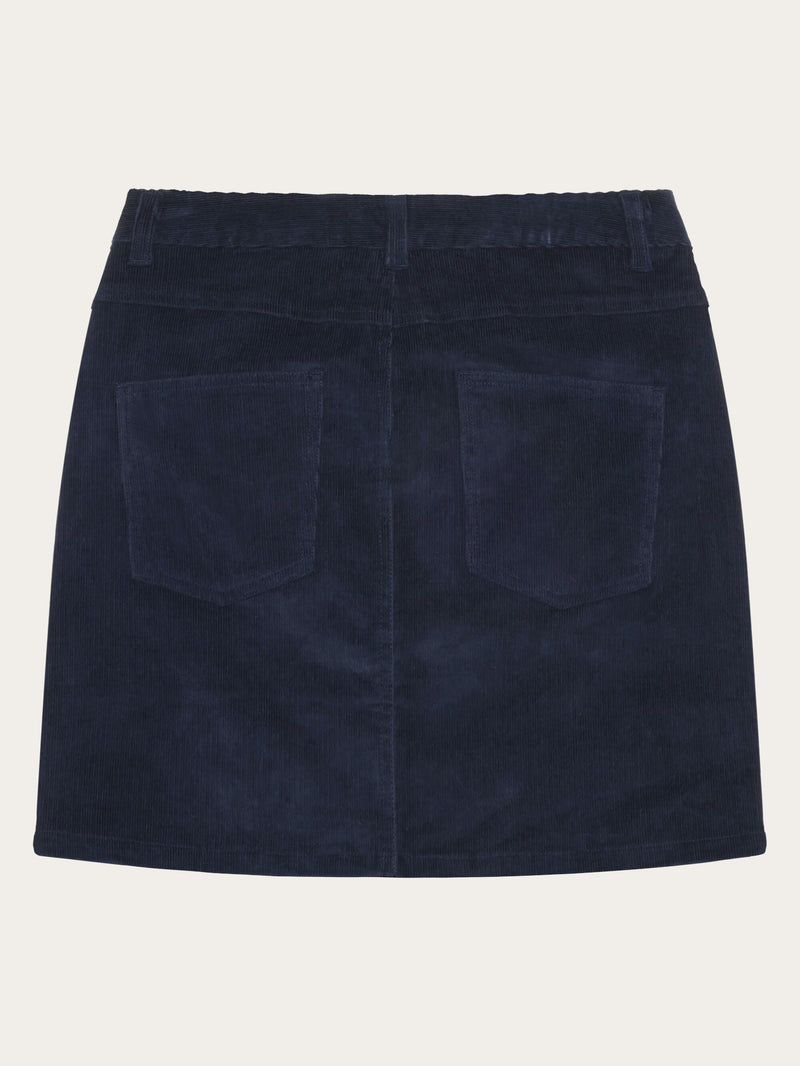KnowledgeCotton Apparel - WMN Organic Cotton Corduroy skirt GOTS Skirts 1412 Night Sky
