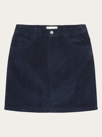 KnowledgeCotton Apparel - WMN Organic Cotton Corduroy skirt GOTS Skirts 1412 Night Sky