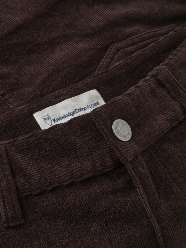 KnowledgeCotton Apparel - WMN Organic Cotton Corduroy skirt GOTS Skirts 1487 Chocolate Torte