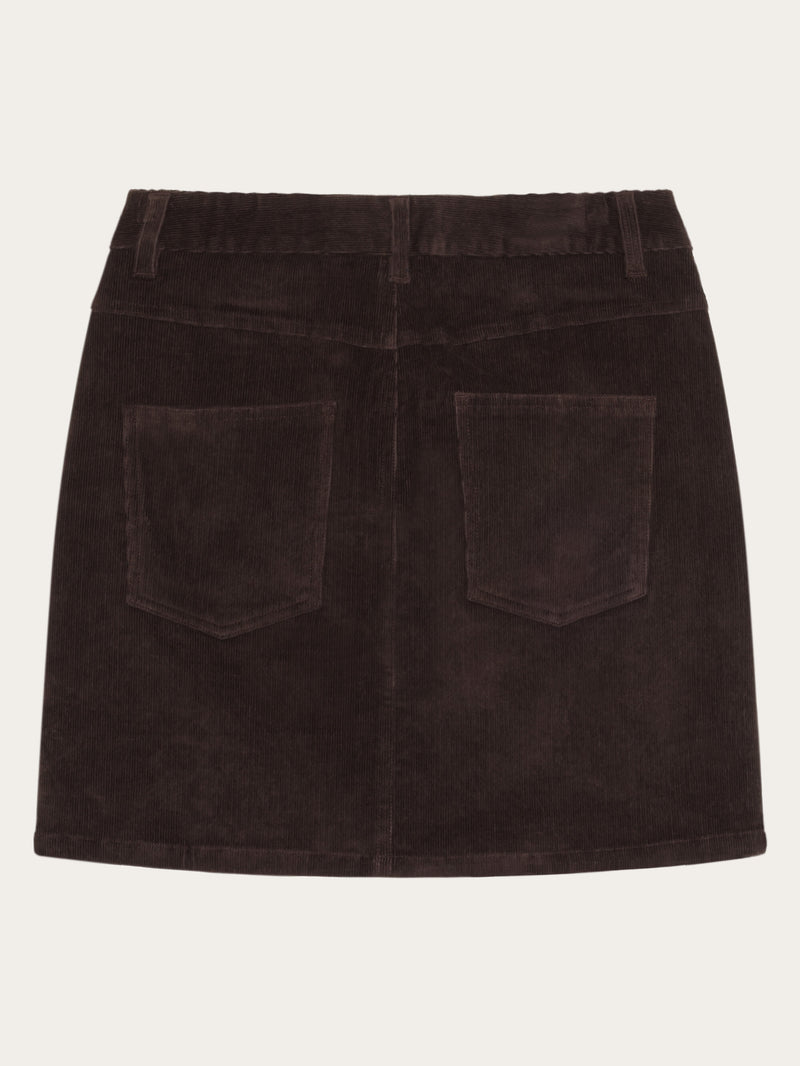 KnowledgeCotton Apparel - WMN Organic Cotton Corduroy skirt GOTS Skirts 1487 Chocolate Torte