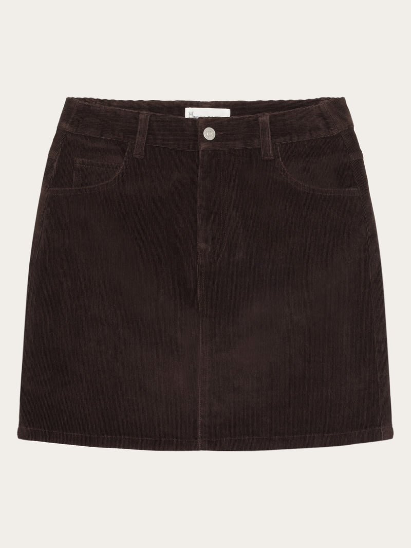 KnowledgeCotton Apparel - WMN Organic Cotton Corduroy skirt GOTS Skirts 1487 Chocolate Torte