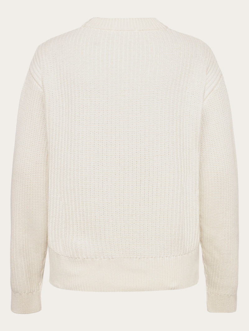 KnowledgeCotton Apparel - WMN Organic Cotton Crew Neck - Regenerative Organic Certified™ - GOTS/Vegan Knits 1387 Egret