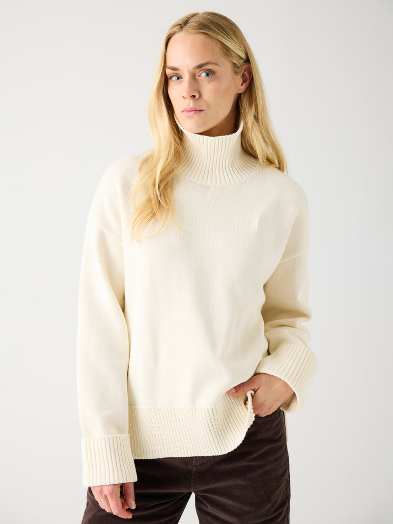 KnowledgeCotton Apparel - WMN Organic Cotton Crew Neck - Regenerative Organic Certified™ - GOTS/Vegan Knits 1387 Egret