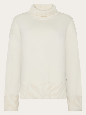 KnowledgeCotton Apparel - WMN Organic Cotton Crew Neck - Regenerative Organic Certified™ - GOTS/Vegan Knits 1387 Egret