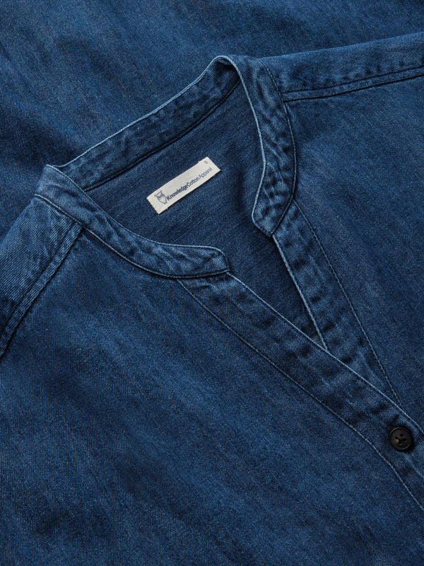 KnowledgeCotton Apparel - WMN Organic Cotton Denim Shirt GOTS Shirts 3059 Dark Blue denim