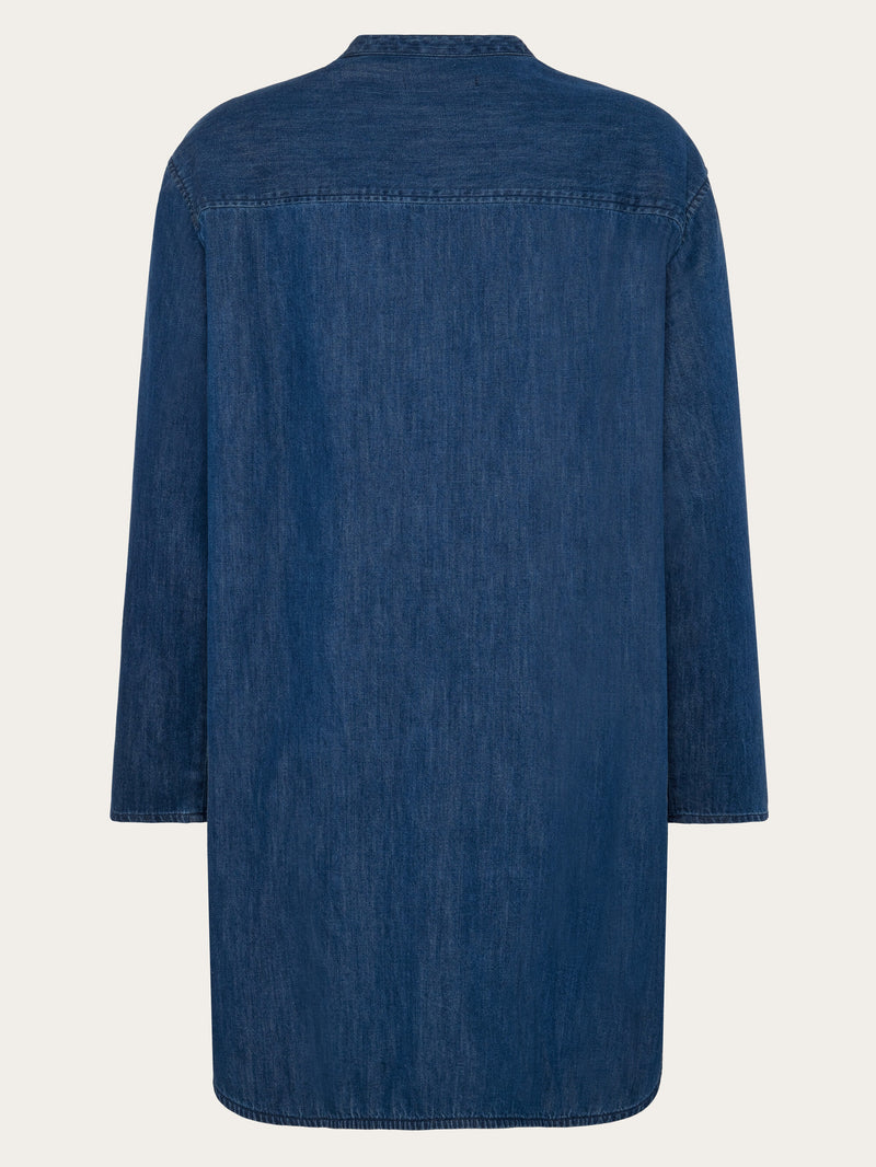 KnowledgeCotton Apparel - WMN Organic Cotton Denim Shirt GOTS Shirts 3059 Dark Blue denim