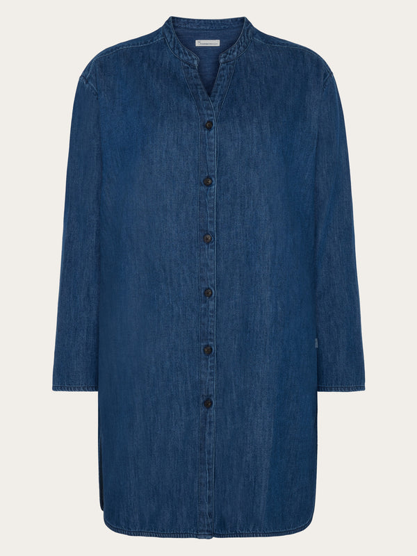 KnowledgeCotton Apparel - WMN Organic Cotton Denim Shirt GOTS Shirts 3059 Dark Blue denim