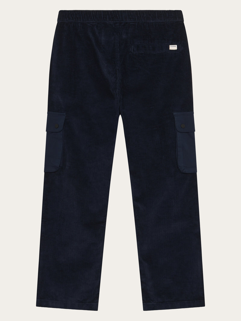 KnowledgeCotton Apparel - MEN Organic Cotton Fig Corduroy Slacks GOTS Pants 1412 Night Sky