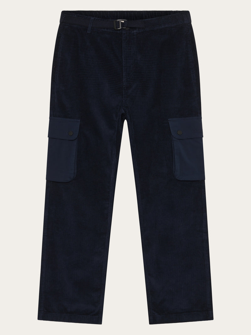 KnowledgeCotton Apparel - MEN Organic Cotton Fig Corduroy Slacks GOTS Pants 1412 Night Sky