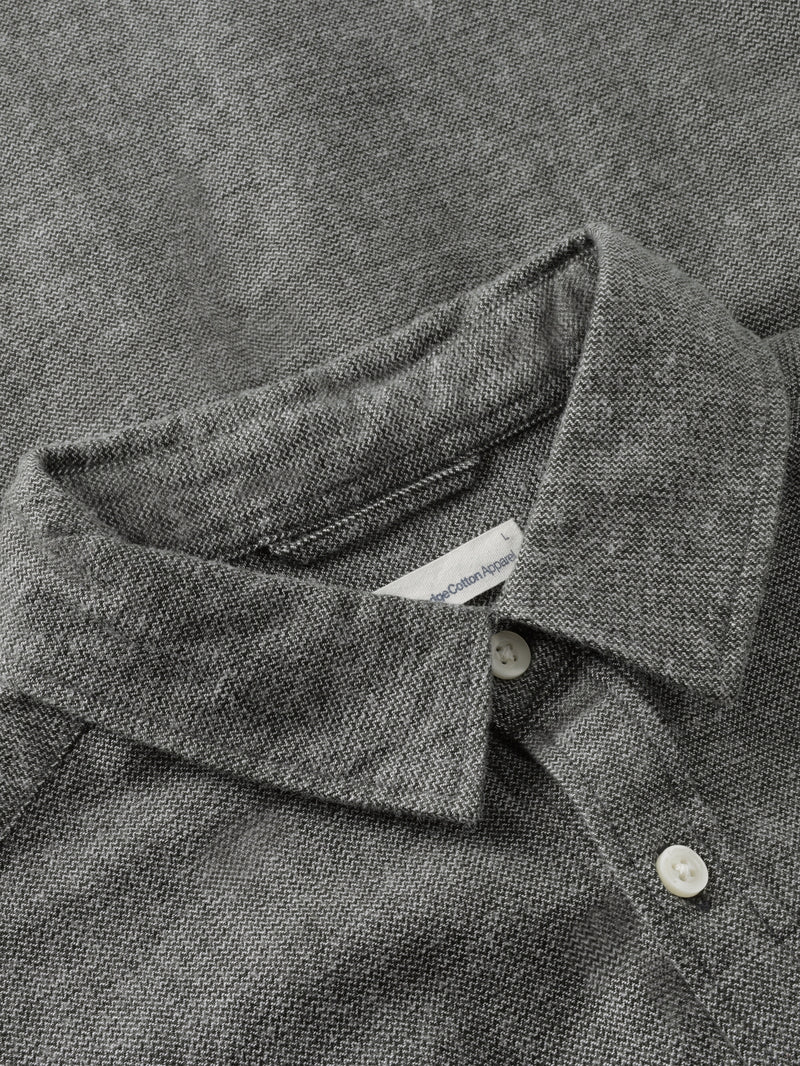 KnowledgeCotton Apparel - MEN Organic Cotton Fishbone Flannel Shirt GOTS Shirts 1090 Forrest Night