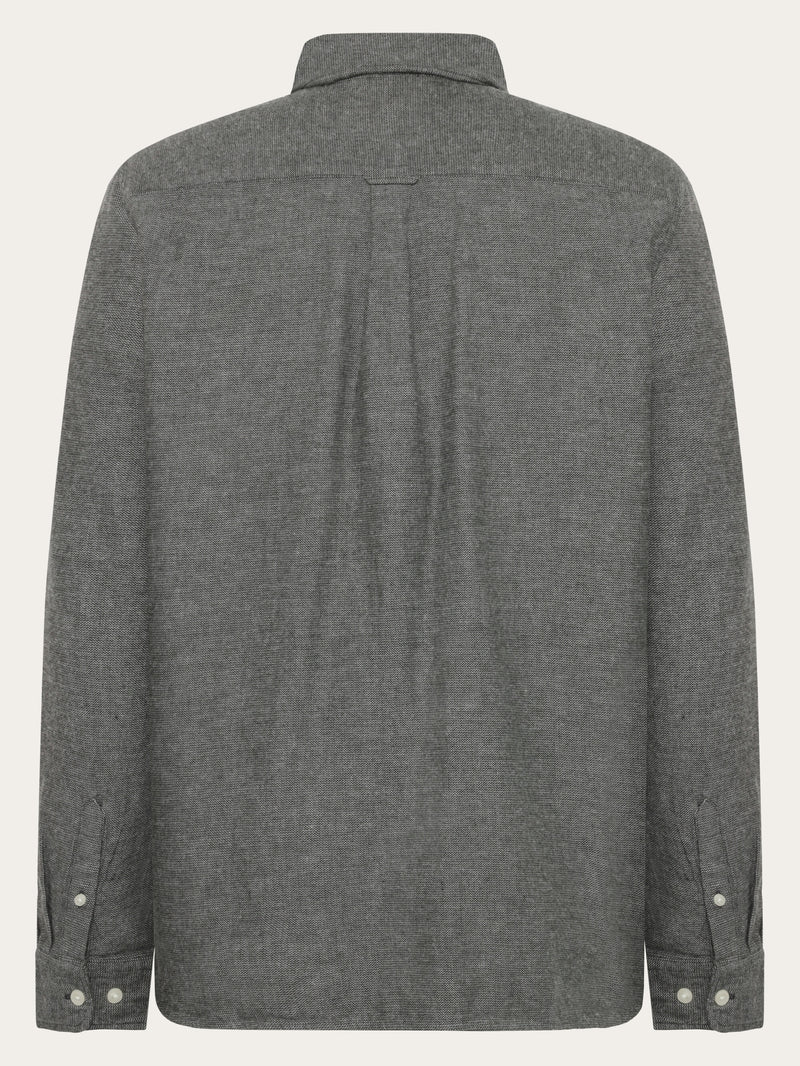 KnowledgeCotton Apparel - MEN Organic Cotton Fishbone Flannel Shirt GOTS Shirts 1090 Forrest Night