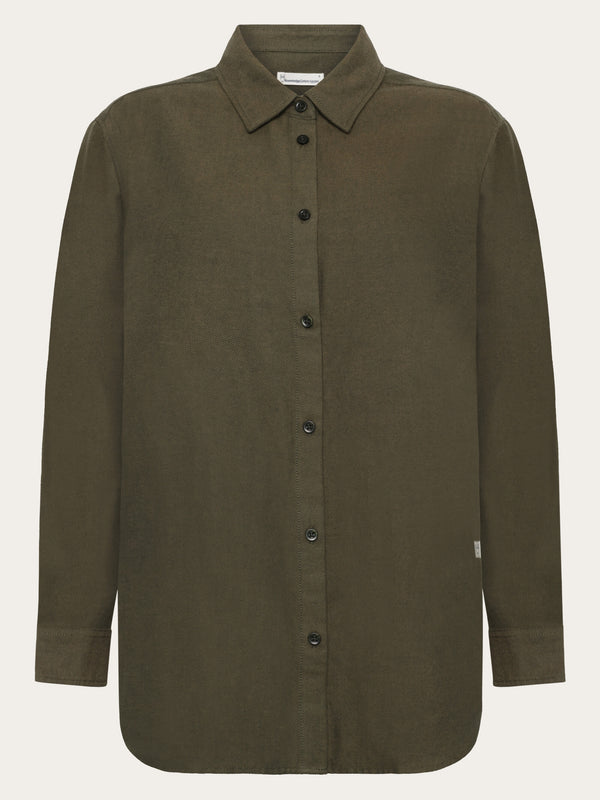 KnowledgeCotton Apparel - WMN Organic Cotton Flannel Shirt GOTS Shirts 1090 Forrest Night