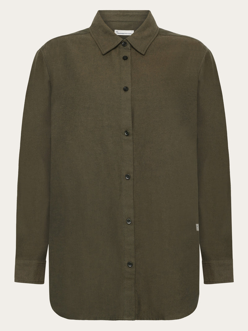 KnowledgeCotton Apparel - WMN Organic Cotton Flannel Shirt GOTS Shirts 1090 Forrest Night
