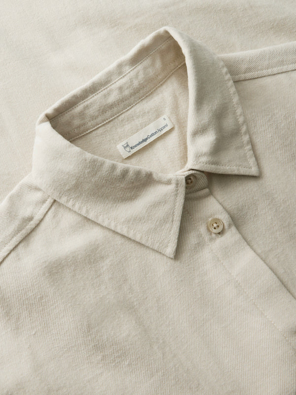 KnowledgeCotton Apparel - WMN Organic Cotton Flannel Shirt GOTS Shirts 1228 Light feather gray