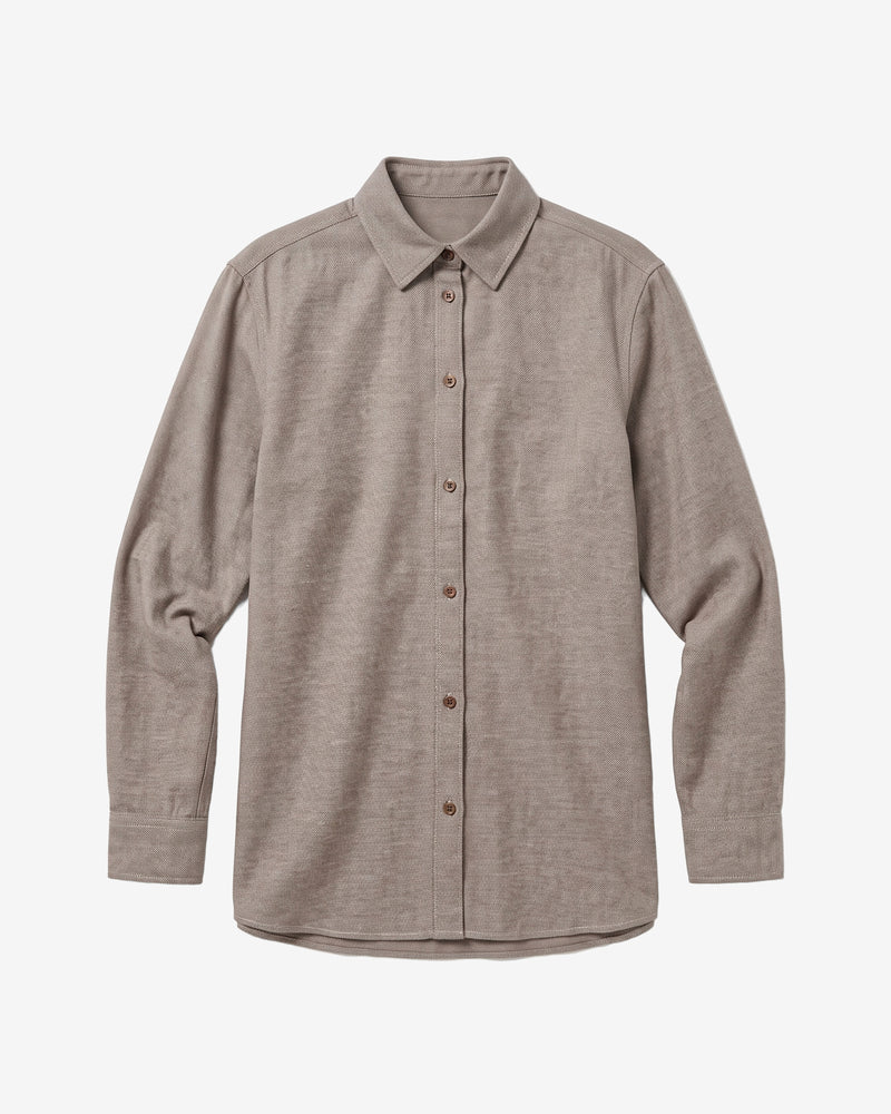 KnowledgeCotton Apparel - WMN Organic Cotton Flannel Shirt GOTS Shirts 1243 Demitasse (brown)