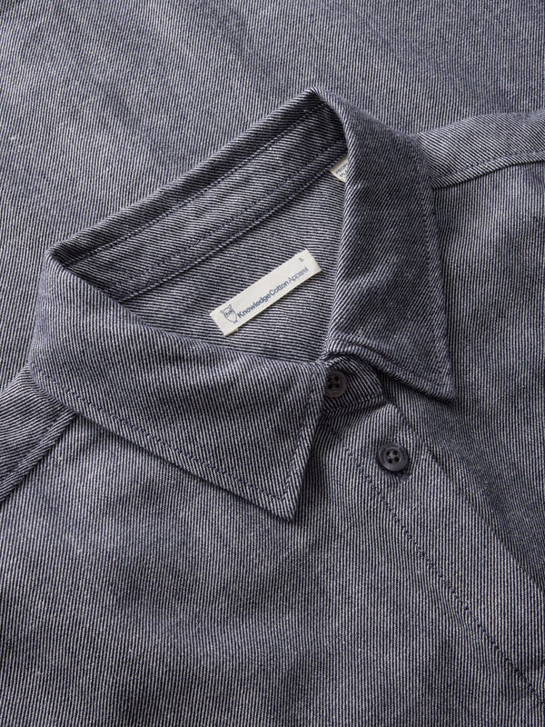 KnowledgeCotton Apparel - WMN Organic Cotton Flannel Shirt GOTS Shirts 1412 Night Sky
