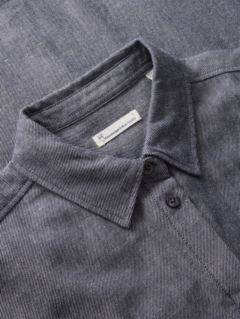 KnowledgeCotton Apparel - WMN Organic Cotton Flannel Shirt GOTS Shirts 1412 Night Sky