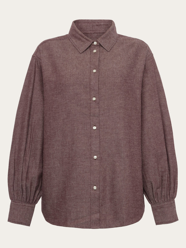KnowledgeCotton Apparel - WMN Organic Cotton Flannel Shirt GOTS Shirts 1281 Fig