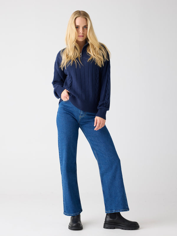 KnowledgeCotton Apparel - WMN Organic Cotton Gale Jeans GOTS Denim jeans 3043 Medium Blue