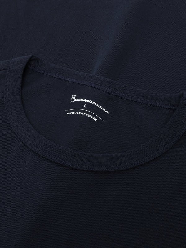 KnowledgeCotton Apparel - MEN Organic Cotton Long sleeved T-shirt GOTS Long Sleeves 1412 Night Sky