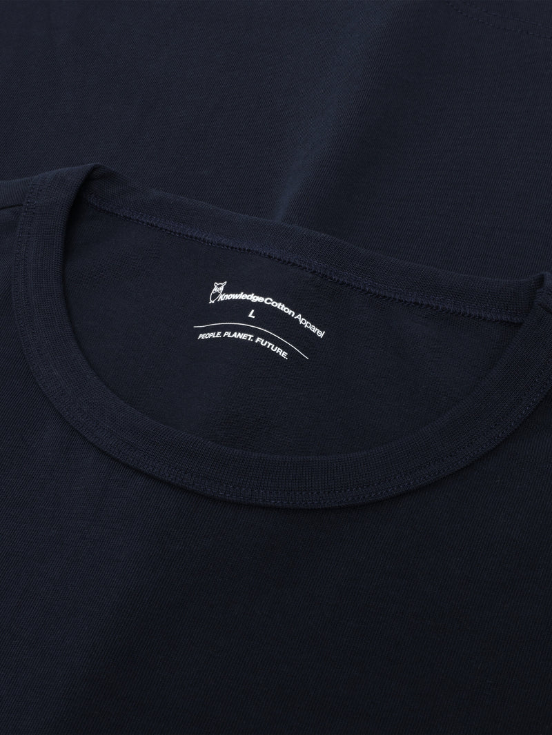 KnowledgeCotton Apparel - MEN Organic Cotton Long sleeved T-shirt GOTS Long Sleeves 1412 Night Sky
