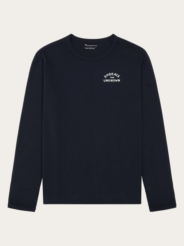 KnowledgeCotton Apparel - MEN Organic Cotton Long sleeved T-shirt GOTS Long Sleeves 1412 Night Sky