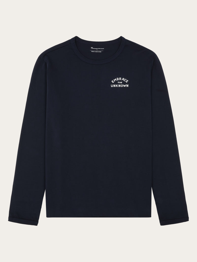 KnowledgeCotton Apparel - MEN Organic Cotton Long sleeved T-shirt GOTS Long Sleeves 1412 Night Sky