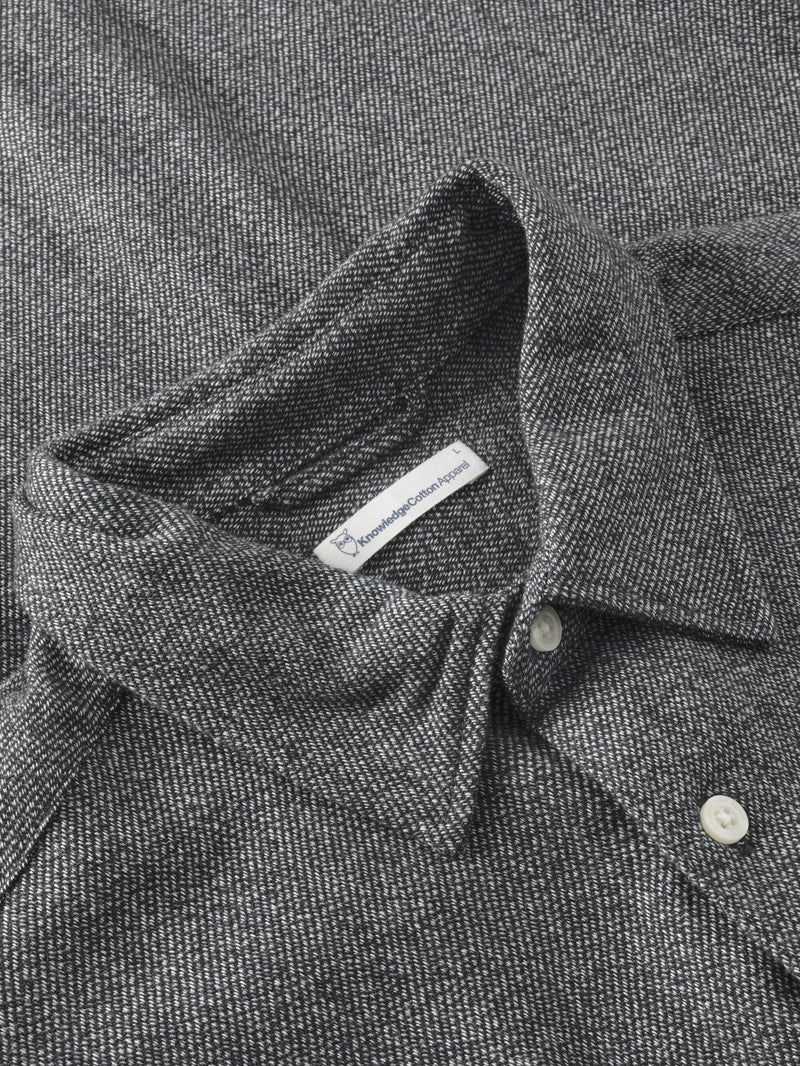 KnowledgeCotton Apparel - MEN Organic Cotton Mélange Shirt GOTS Shirts 1090 Forrest Night