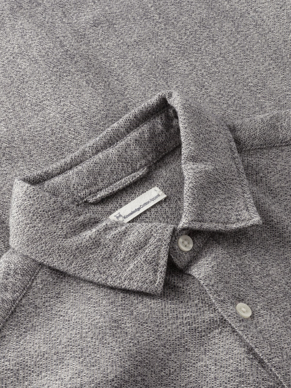 KnowledgeCotton Apparel - MEN Organic Cotton Mélange Shirt GOTS Shirts 1228 Light feather gray