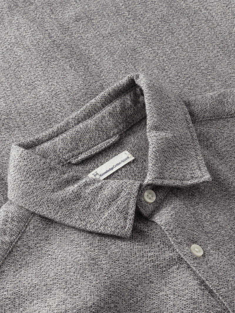 KnowledgeCotton Apparel - MEN Organic Cotton Mélange Shirt GOTS Shirts 1228 Light feather gray