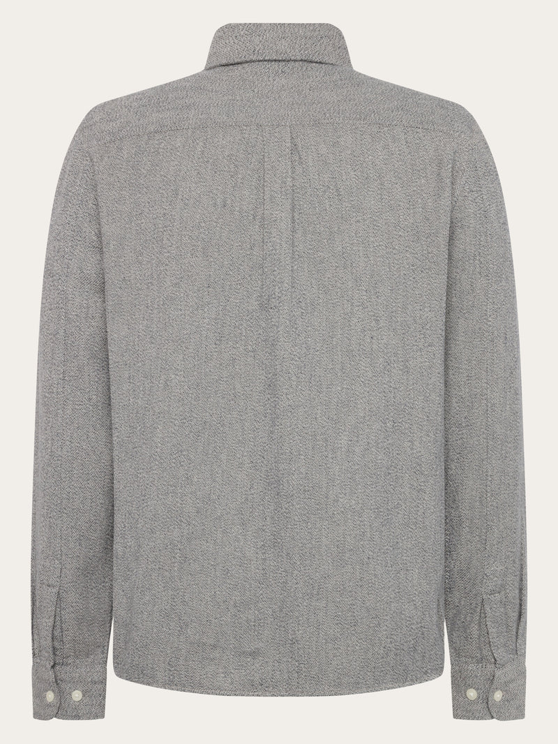 KnowledgeCotton Apparel - MEN Organic Cotton Mélange Shirt GOTS Shirts 1228 Light feather gray