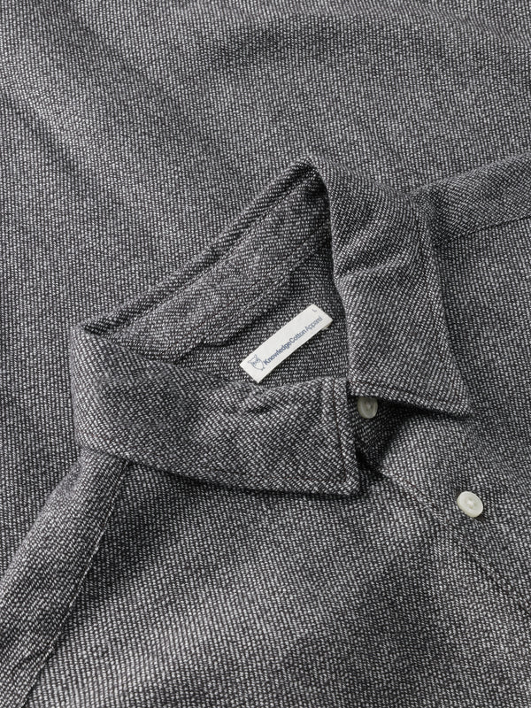KnowledgeCotton Apparel - MEN Organic Cotton Mélange Shirt GOTS Shirts 1487 Chocolate Torte