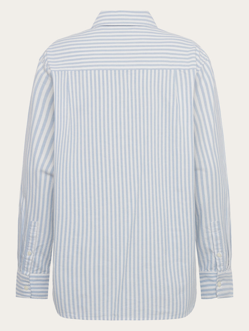 KnowledgeCotton Apparel - WMN Organic Cotton Oxford Shirt GOTS Shirts 8021 Blue stripe